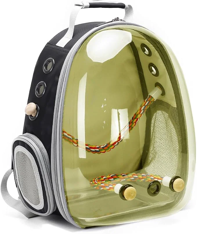Safe Bird Traval Carrier Cage Polarized Tinted Brown Space Capsule Astronaut Environmentally Friendly