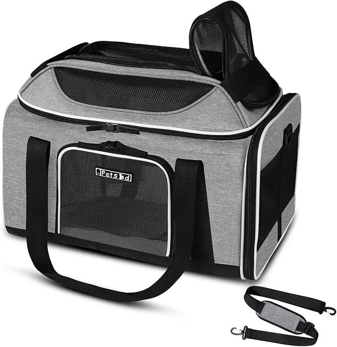 Optimized Petskd Top-Expandable Pet Carrier 18x11x11 Inches Delta American United Airline Healthy