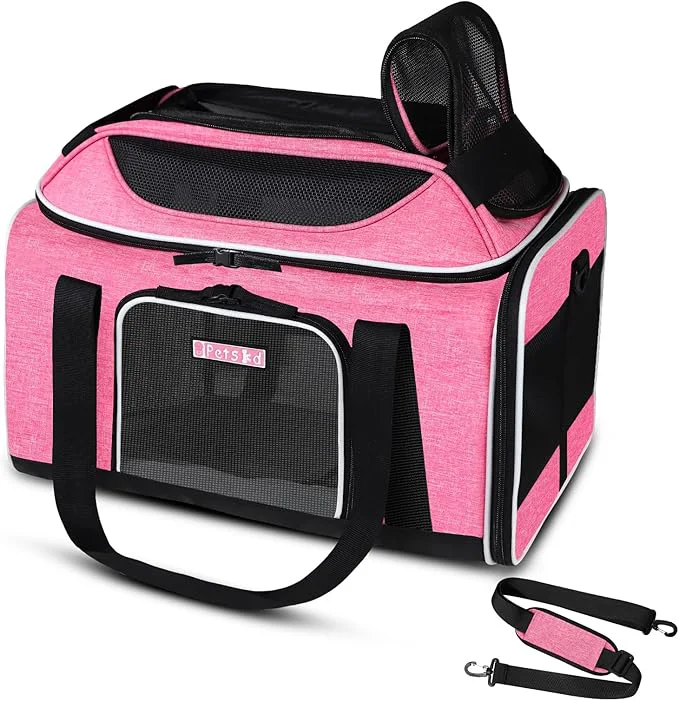Practical Petskd Top-Expandable Pet Carrier 18x11x11 Inches Delta American United Airline Trendy