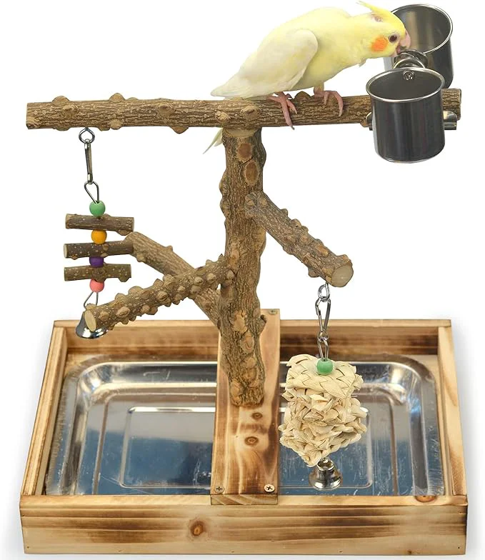 Environmentally Friendly Natural Wood Bird Toys Playground Bird Cage Accessories Bird Perches Pure