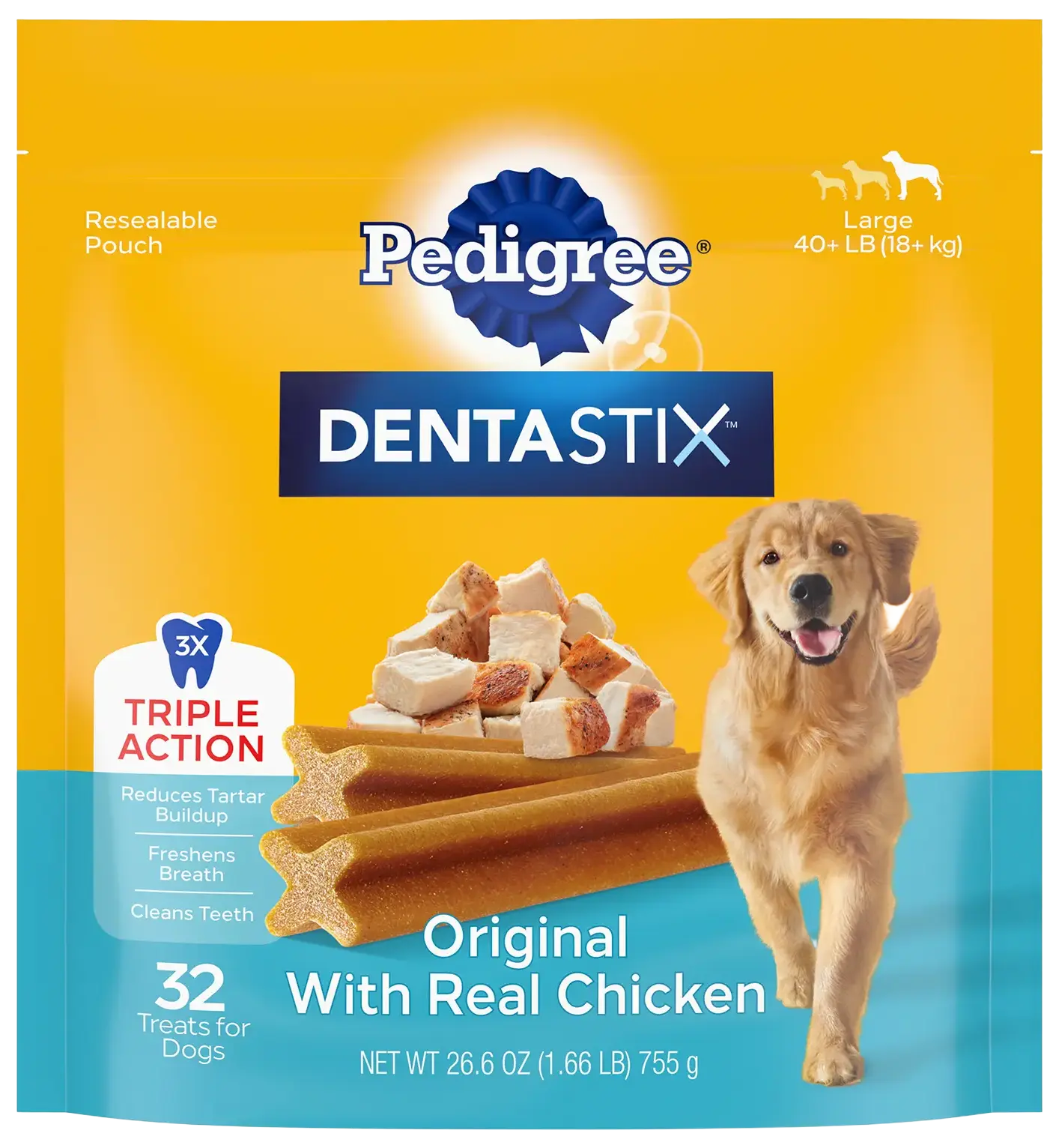 Comfortable Pedigree DENTASTIX Dog Dental Treat w Chicken 32 Count Versatile