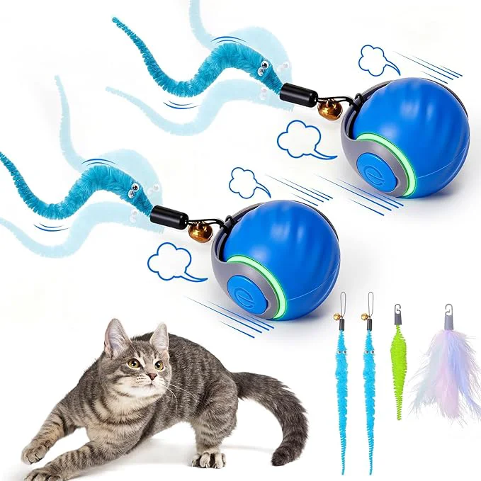 Consistent BABORUI 2Pack Blue Interactive Cat Toy Ball Optimized