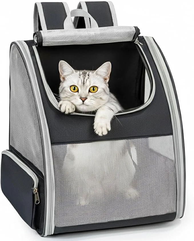 Casual Cat Backpack Carrier for Small Dogs and Cats Fit Up to 15 Lbs Small Dog Responsible