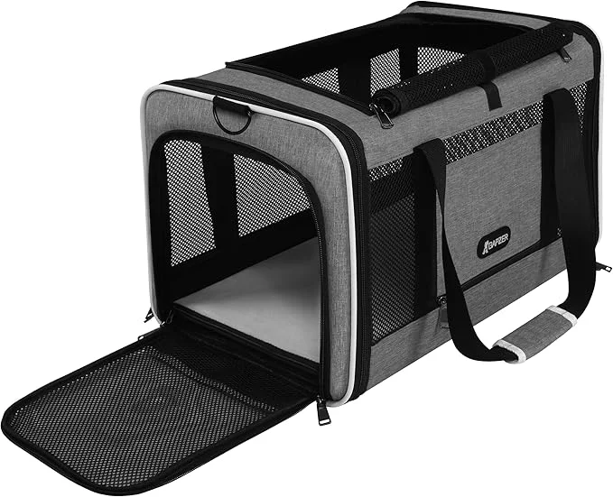 Environmentally Friendly Cat Carrier 18x11x11 Top Load Soft Pet Travel Bag Over 15 lbs Collapsible Elegant