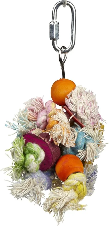 Effective Penn-Plax Shaggy Kabob Bird Toy Keeps Small Bird Breeds Stimulated and Enhanced