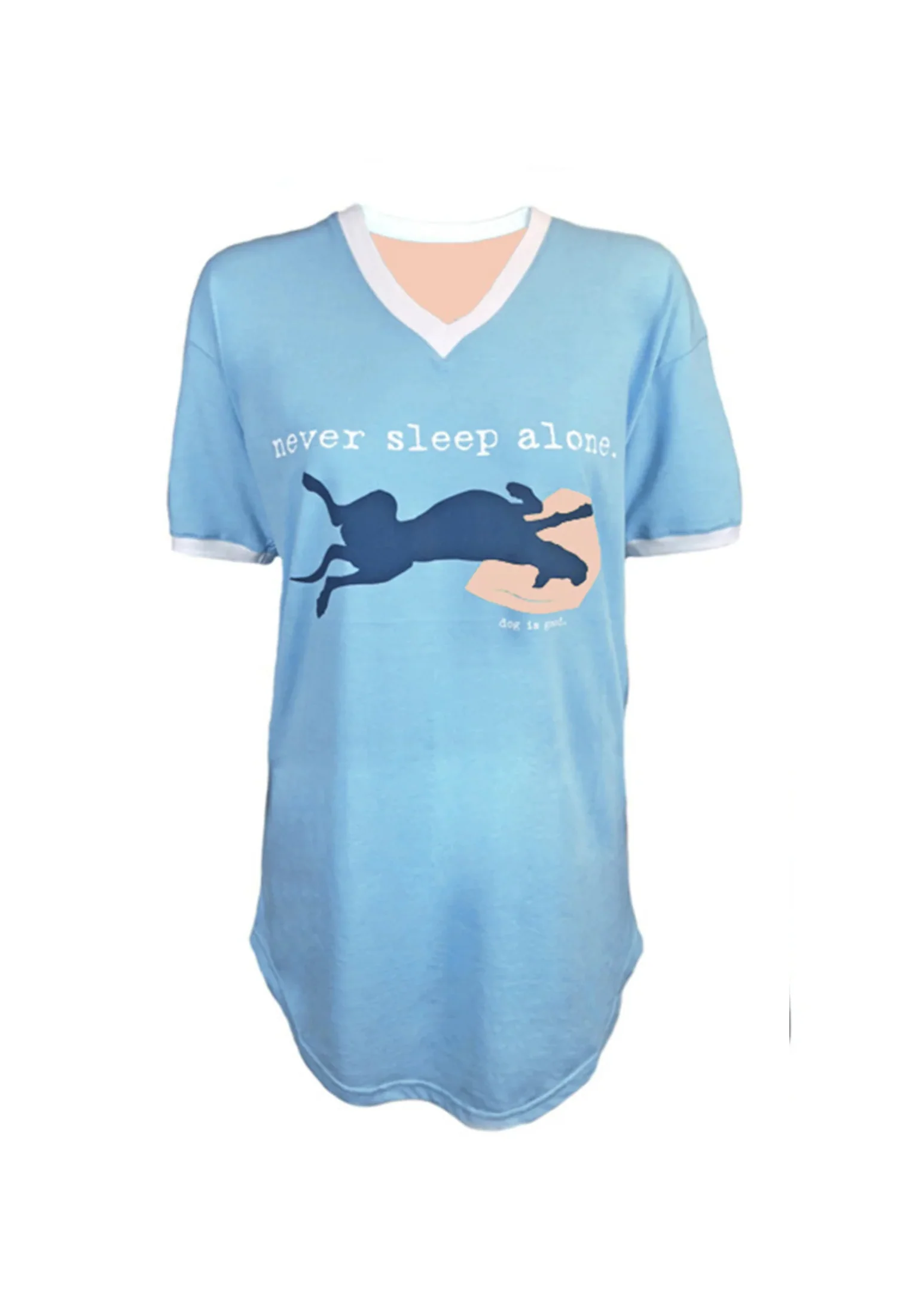 Superior Sleep Shirt Sleep Alone Light Blue High-End