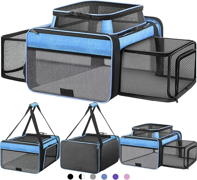 Reliable Top and 2 Sides Expandable Cat Carrier 18x13.5x9.5 TSA Airline Dog Original Design