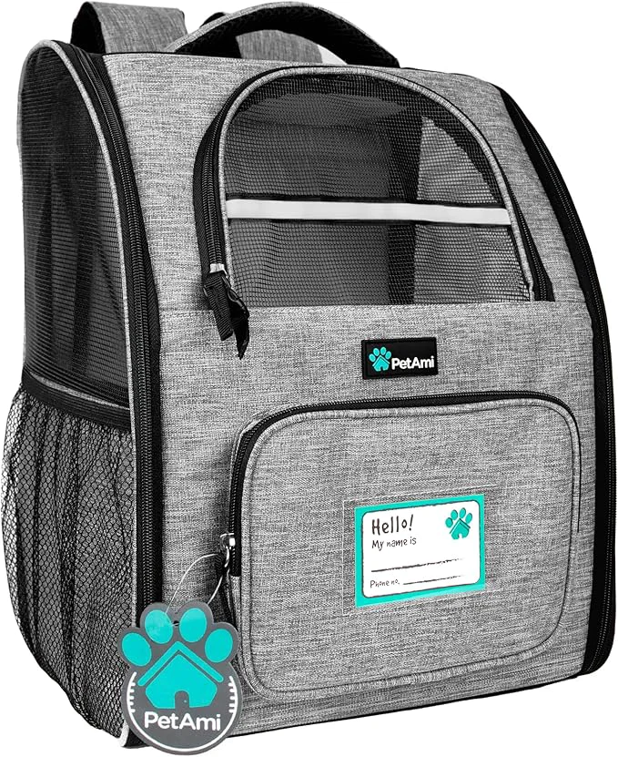 Modern PetAmi Dog Backpack Carrier for Small Large Cat Ventilated Pet Hiking Backpack Long-Lasting