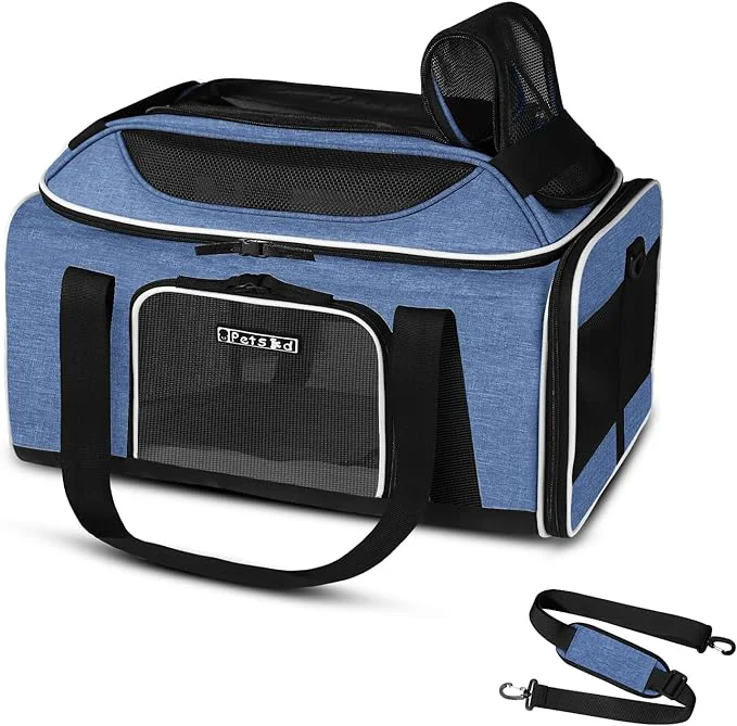 Enhanced Petskd Top-Expandable Pet Carrier 17x12x8.5 Inches JetBlue Allegiant Spirit Fine