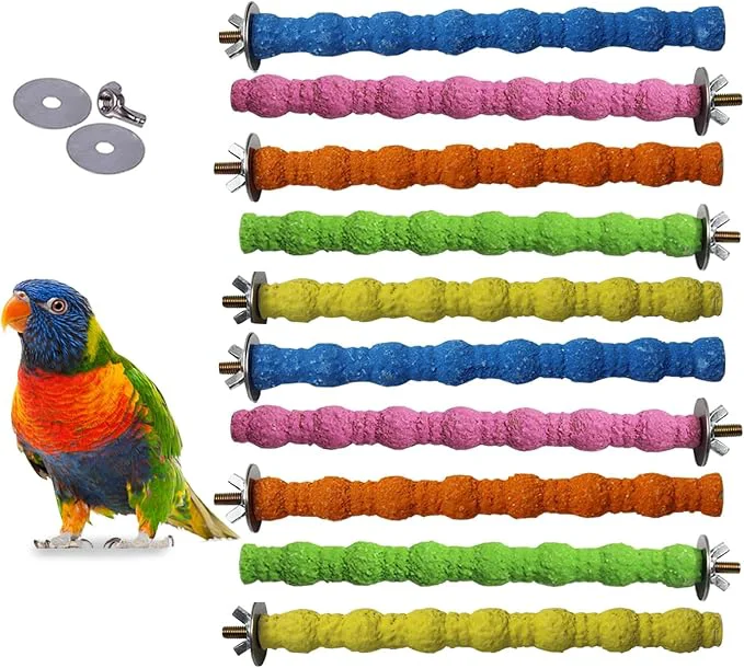 First-Class kathson 10PCS Bird Perch Parrot Stand Cage Accessories Natural Wooden Stick Paw Casual