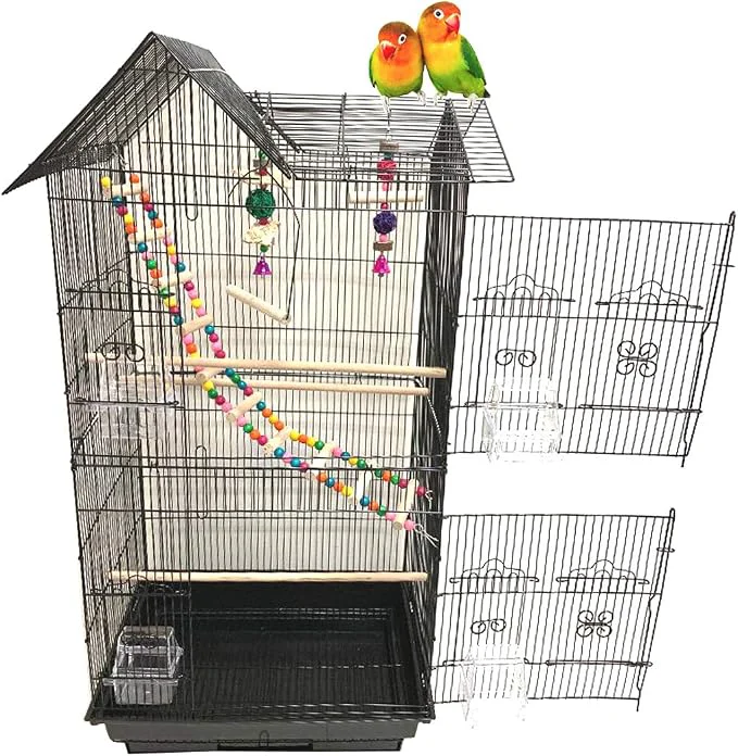 High-Performance 38-Inch Double Roof Top Large Flight Bird Cage Proven