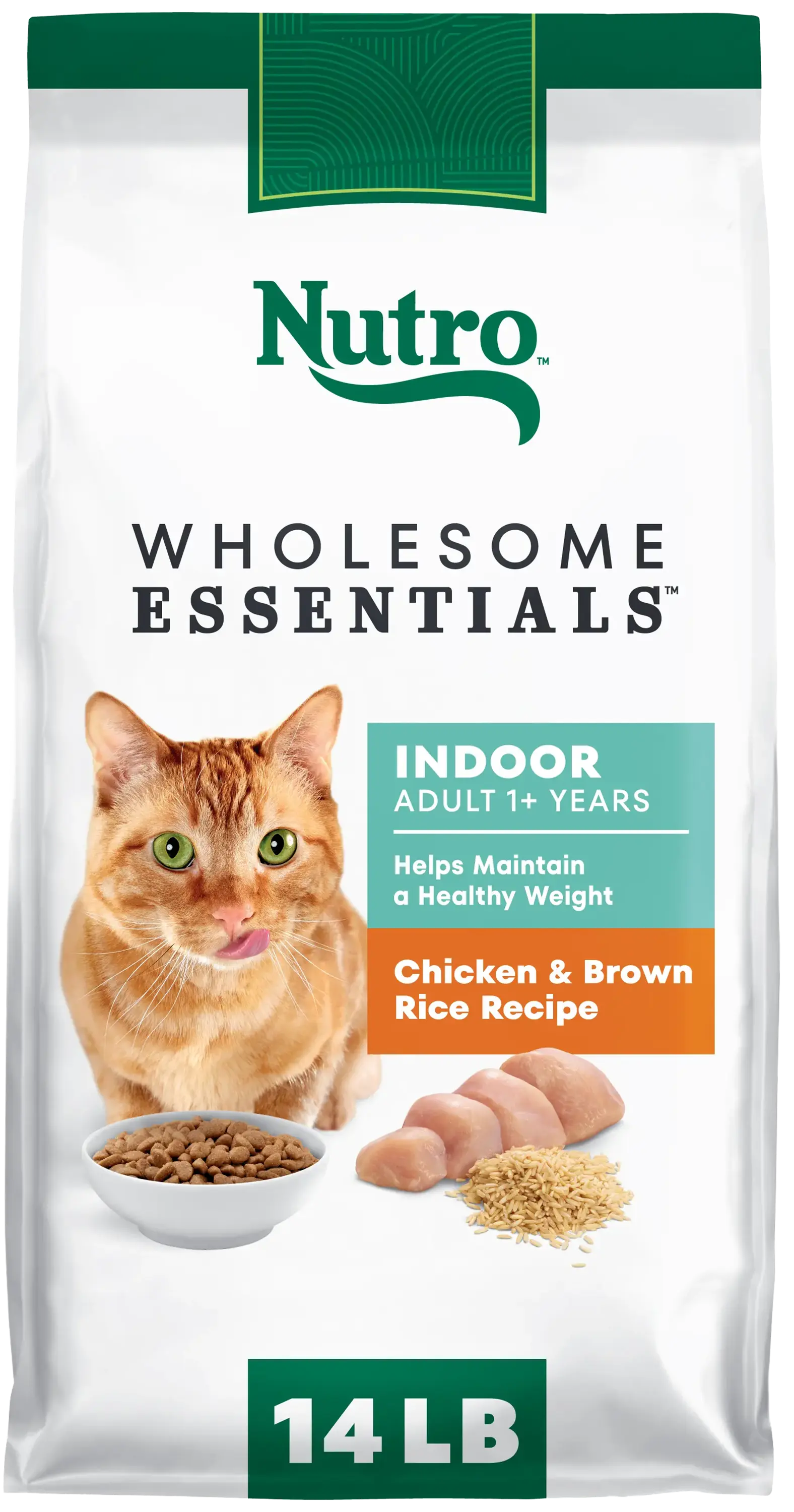 Soft Nutro Wholesome Essentials Chicken Brown Rice Healthy Weight Indoor Adult Dry Cat Food 14-lb Sustainable