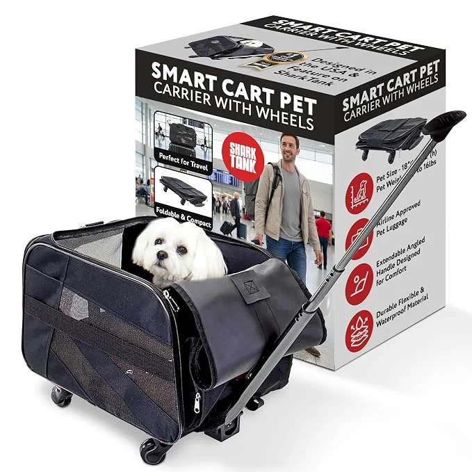 Flexible d products Pet Smart Cart Rolling Carrier Premium Material