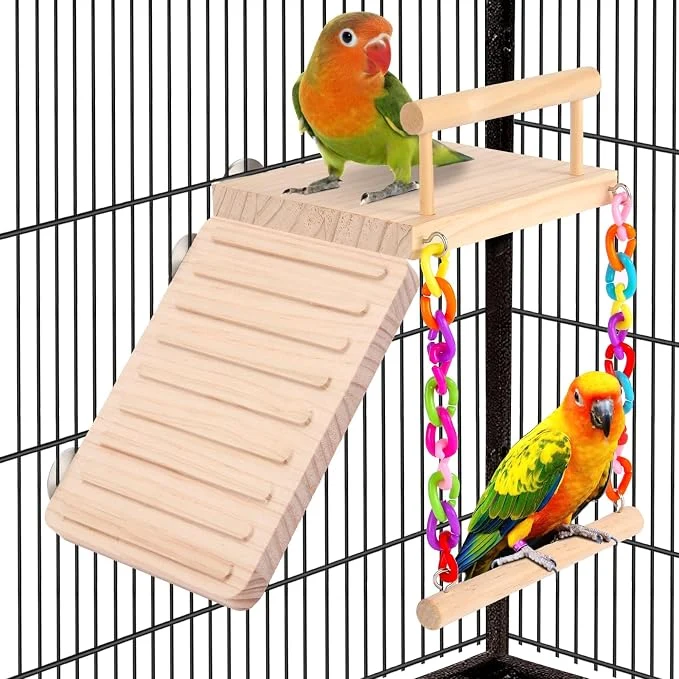 Refined Kyouki Bird Perch Bird Cage Accessories Platform Swing First-Class