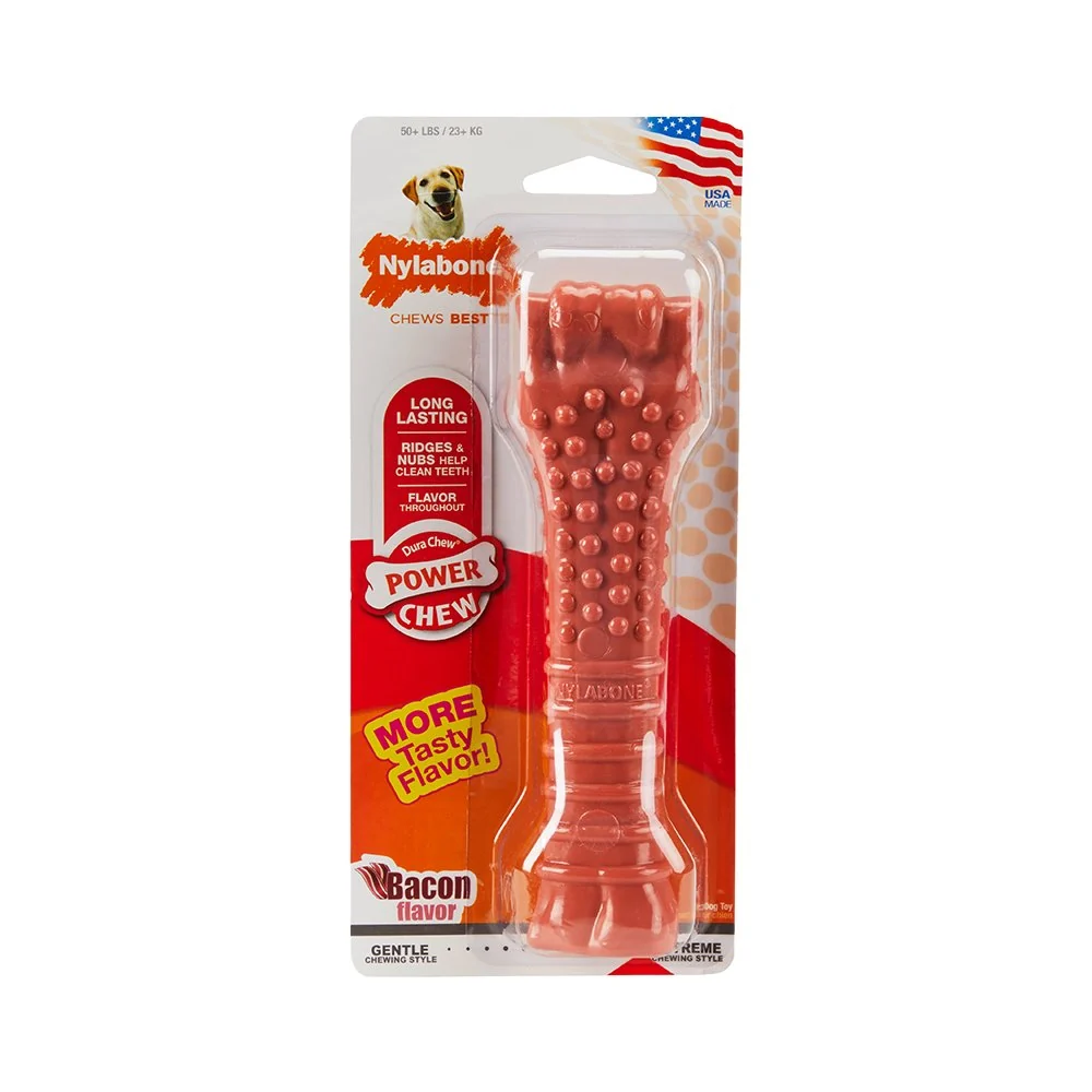 Breathable Nylabone Power Chew Dog Toy Bacon XL Souper - 50 lbs High-Performance