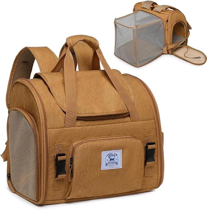 Green Pet Backpack Carrier for Small Dogs Medium Large Cats Breathable and Trusted