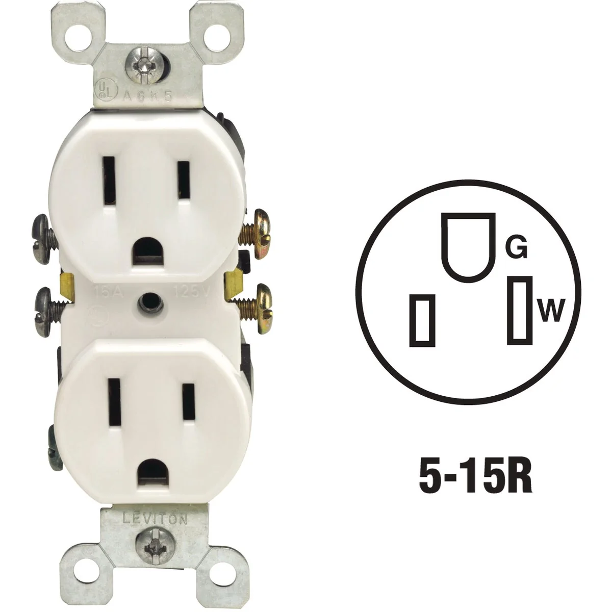 Comfortable Leviton 15A White Shallow Grounded 5-15R Duplex Outlet Durable