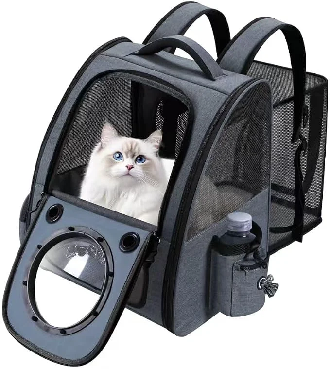 Smooth Bubble Cat Backpack Carrier Expandable Cat Carrier Backpack Breathable Pet Organic
