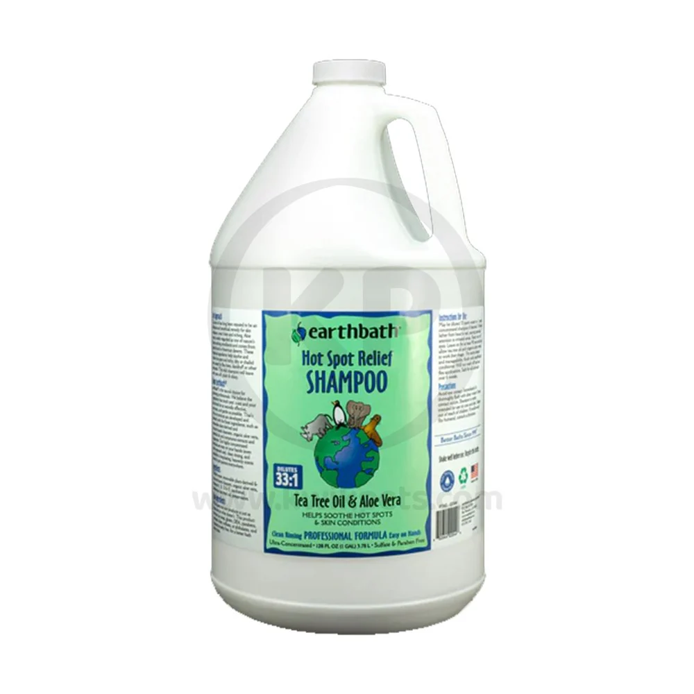Traditional Earthbath Hot Spot Relief Pet Shampoo Tea Tree Aloe Vera 128-oz Breathable