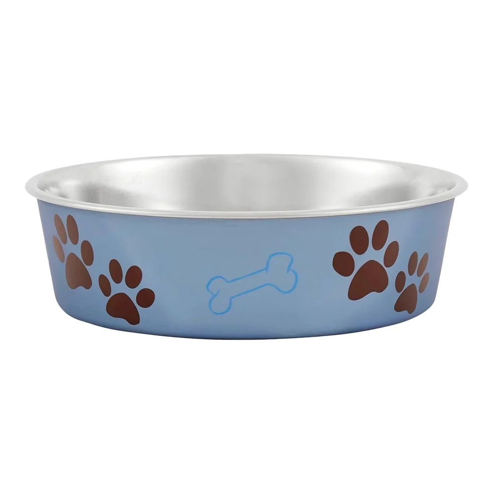 Comfortable Loving Pets Metallic Dog Bowl Blueberry Medium Fashionable