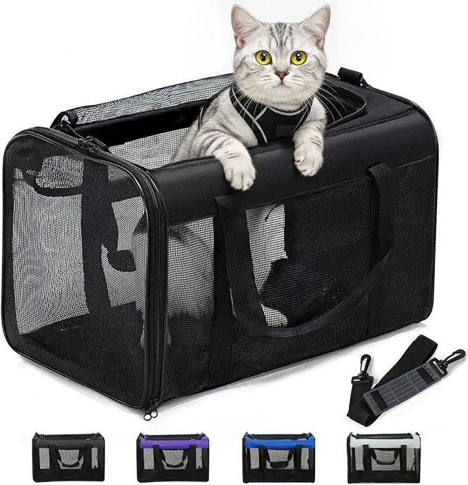 Flexible Cat Carrier Bag Soft-Sided Pet Carriers Detailed