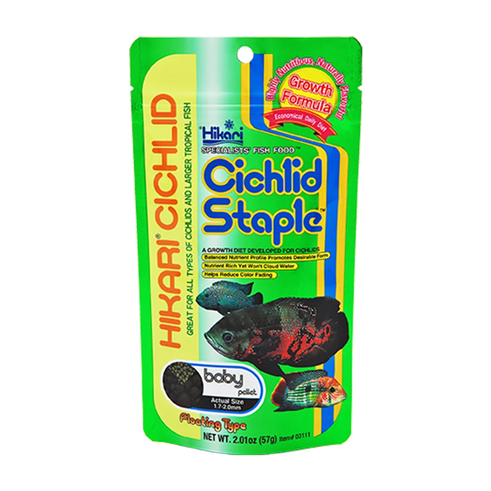World-Class Hikari USA Cichlid Staple Floating Baby Pellets Fish Food 2.01-oz Luxury