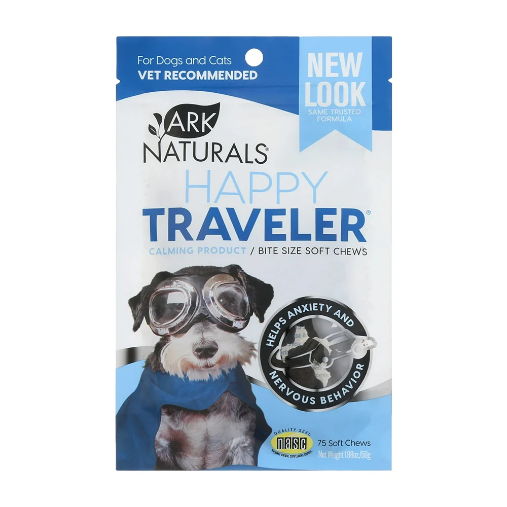 Safe Ark Naturals Happy Traveler Bite Size Soft Chews for Dogs Cats 75 Count 1.98-oz User-Friendly