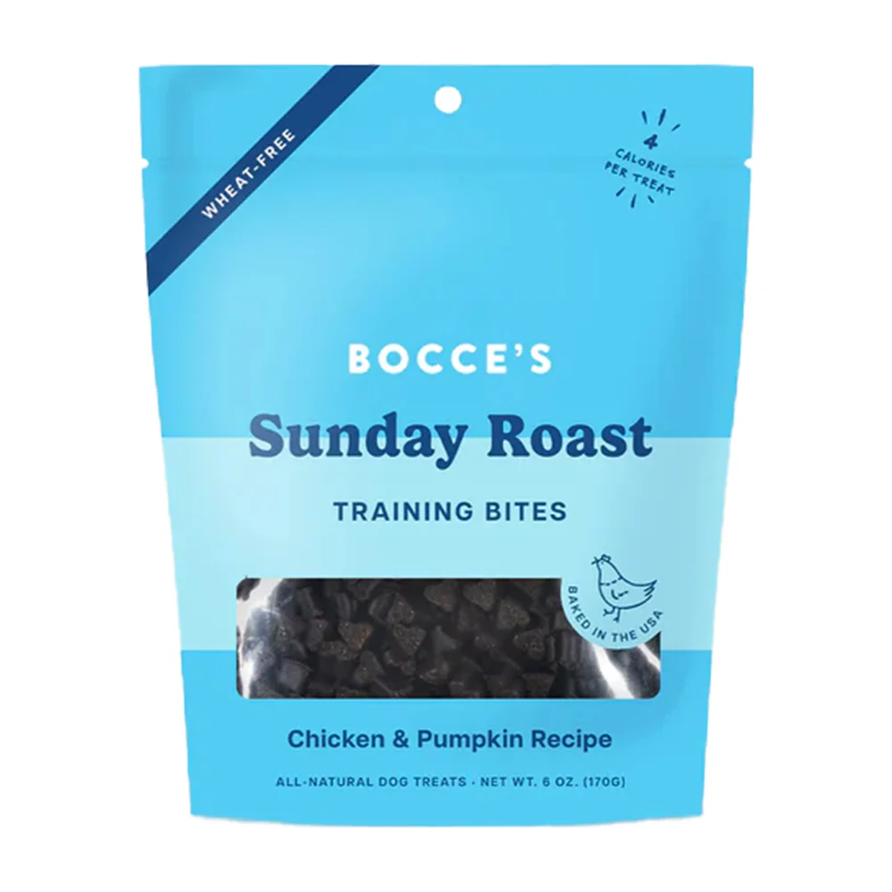 Safe Bocce's Bakery Sunday Roast Training Bites Dog Treats Chicken Pumpkin 6-oz High-Quality