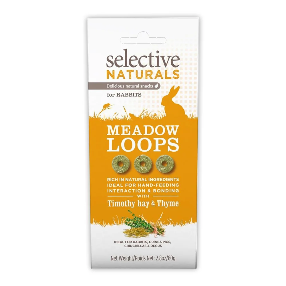 Innovative Science Selective Meadow Loops with Timothy Hay Thyme Rabbit Treats 2.8-oz Minimalist
