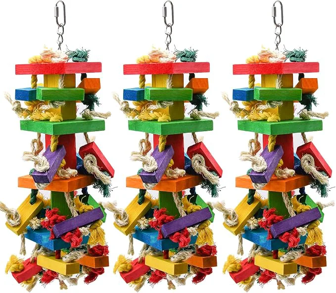 Crafted RUBY.Q 3 Pack Large Parrot Toy 20in Bird Parrot Toy African Grey and a Official