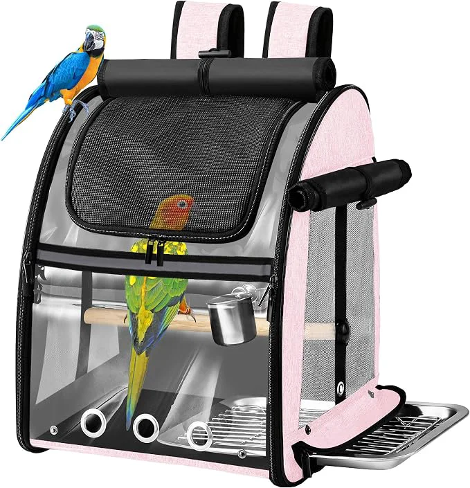Top-Quality SUERTREE Bird Carrier Bag with Indestructible Stainless Steel Mesh Bird Travel Dependable