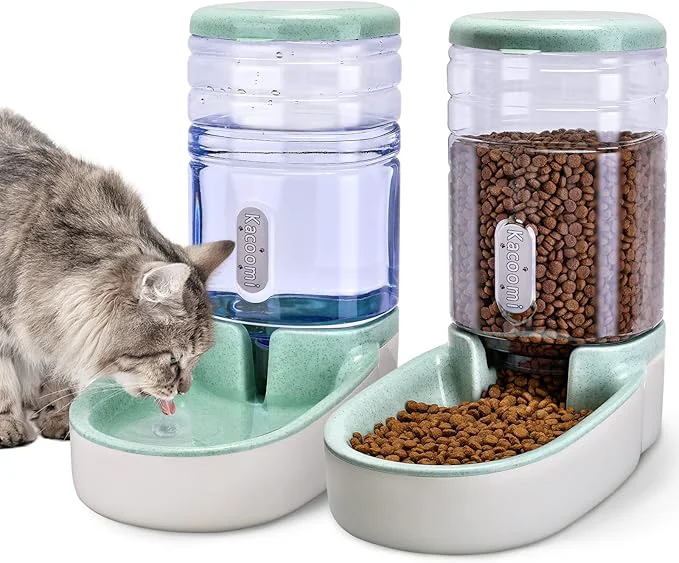 Specialty Automatic Dog Cat Feeder and Water Dispenser Gravity Food Feeder and Waterer Set Refined