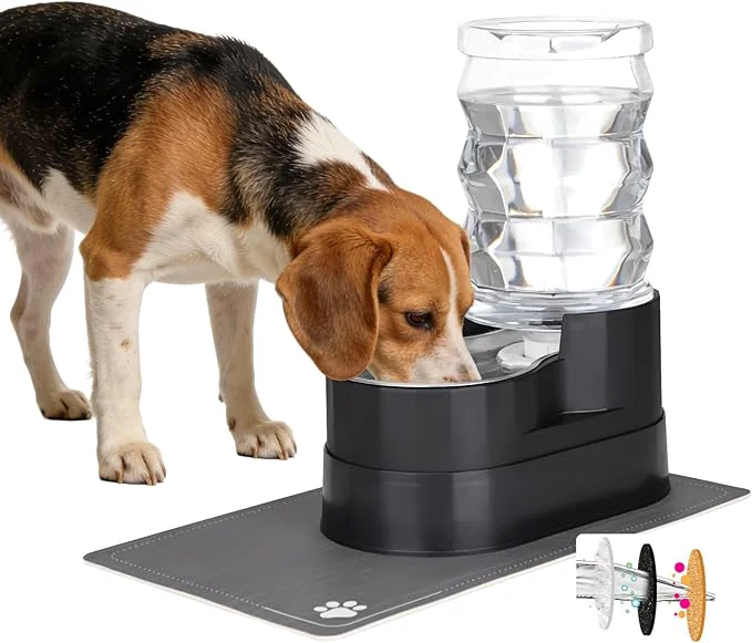 Stylish RIZZARI Automatic Dog Water Dispenser 7L Black Stainless Steel Feeder Lightweight