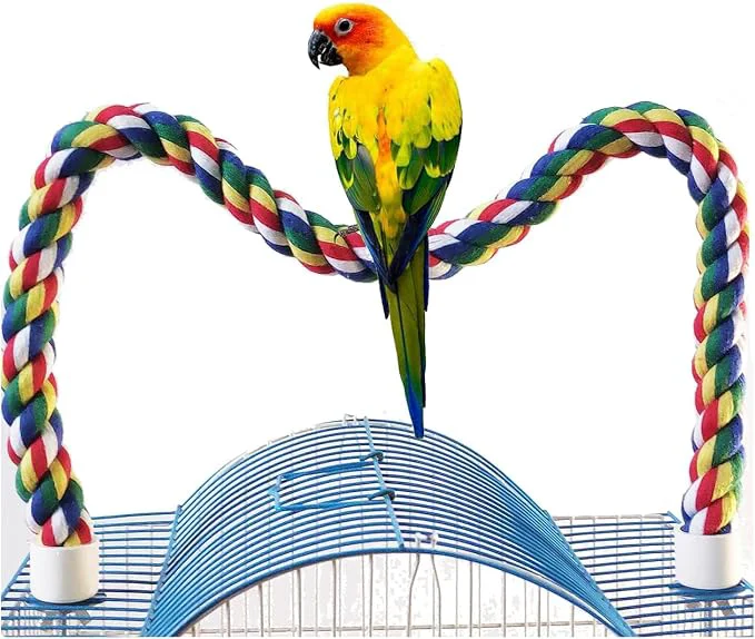 Exclusive 31.5-Inch × 0.8-Inch Diameter Nipple Style Bird Rope Perch Bird cage Long-Lasting
