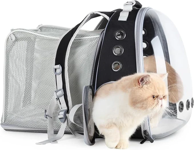 Easy-to-Use Lollimeow Cat Carrier Backpack Expandable Bubble Pet Carrier Comfortable
