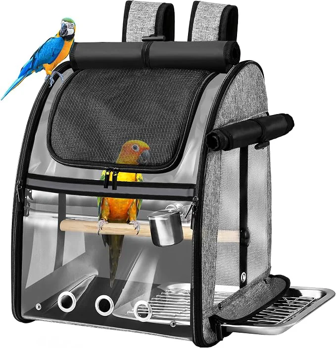 Advanced SUERTREE Bird Carrier Bag with Indestructible Stainless Steel Mesh Bird Travel Secure