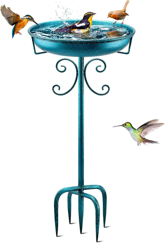 Original Daoeny 35In Metal Bird Bath for Outside Vintage standing Birdbaths Traditional