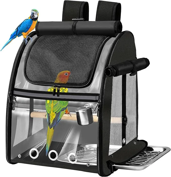 Luxury SUERTREE Bird Carrier Bag with Indestructible Stainless Steel Mesh Bird Travel High-Performance