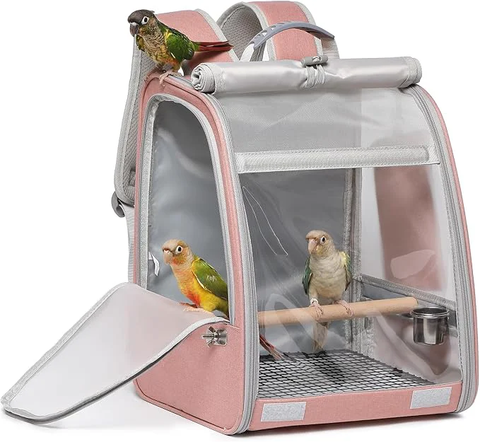 Consistent Bird Carrier Backpack Portable Travel Bird Cage Durable