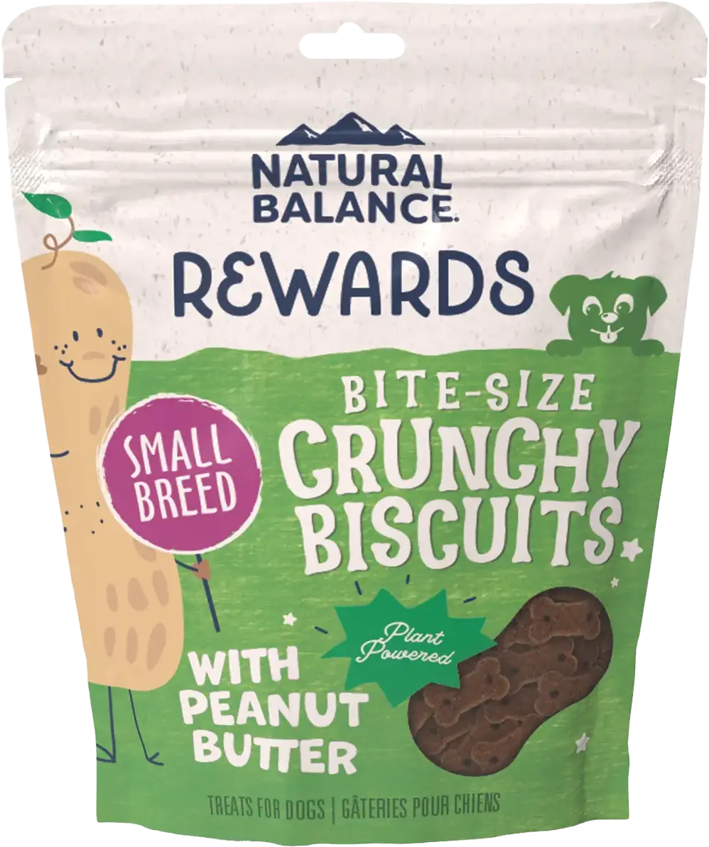 Practical Natural Balance Pet Foods Rewards Bite-Size Crunchy Biscuits Small Breed Dog Treats Peanut Butter 8-oz Long-Lasting