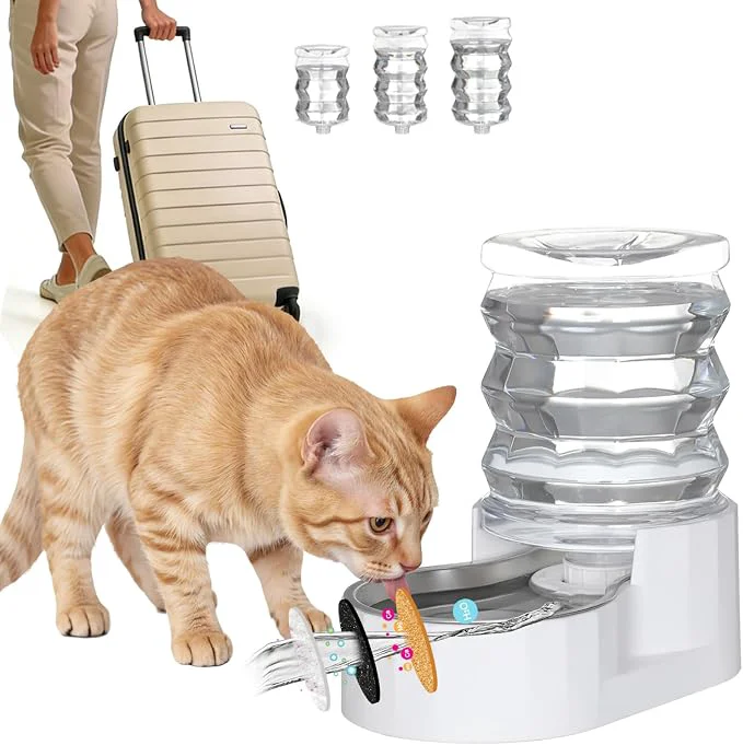 Efficient RIZZARI Dog Water Bowl Dispenser 5L Large Stainless Steel Gravity Feeder Modern