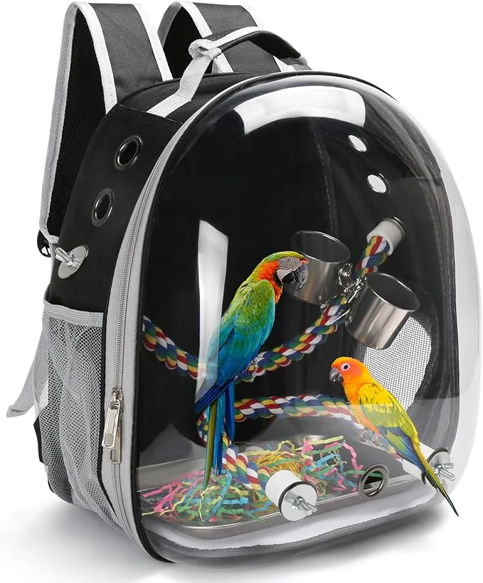 Powerful Bird Backpack Carrier Travel Bird Cage High-End