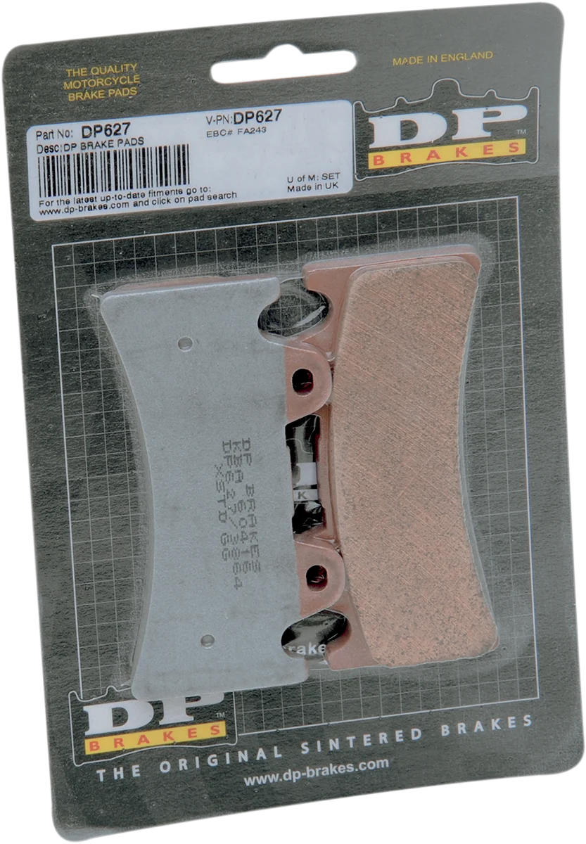 Classic DP BRAKES Sintered Brake Pads - 6-Piston J-Brake DP-627 User-Friendly