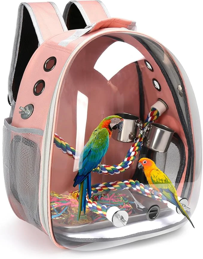 Fine Bird Backpack Carrier Travel Bird Cage Convenient