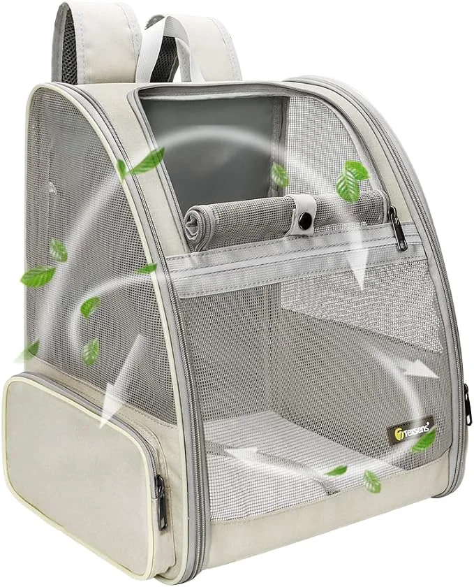 Texsens Pet Backpack Carrier for Small Cats Dogs Ventilated Design Safety Durable