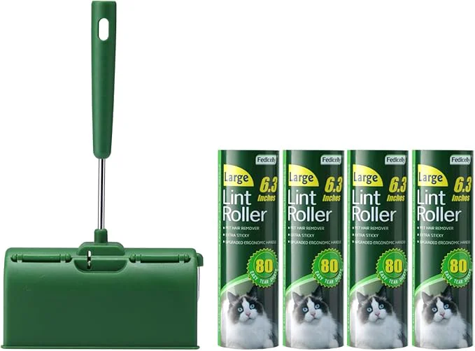 Efficient Fedicelly Large Lint Rollers Pet Hair Extra Sticky Furniture Cat Dog Hair Remover Laundry Clothes Carpet 6.3 inches Wider with 320 Sheets Giant Lint Remover Brush for CouchAbout ThisOverview Prestigious