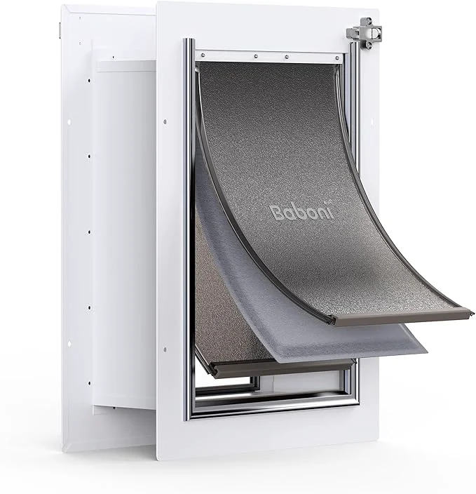 Proven Baboni Pet Door for Wall Steel Frame and Telescoping Tunnel Aluminum Lock Effective