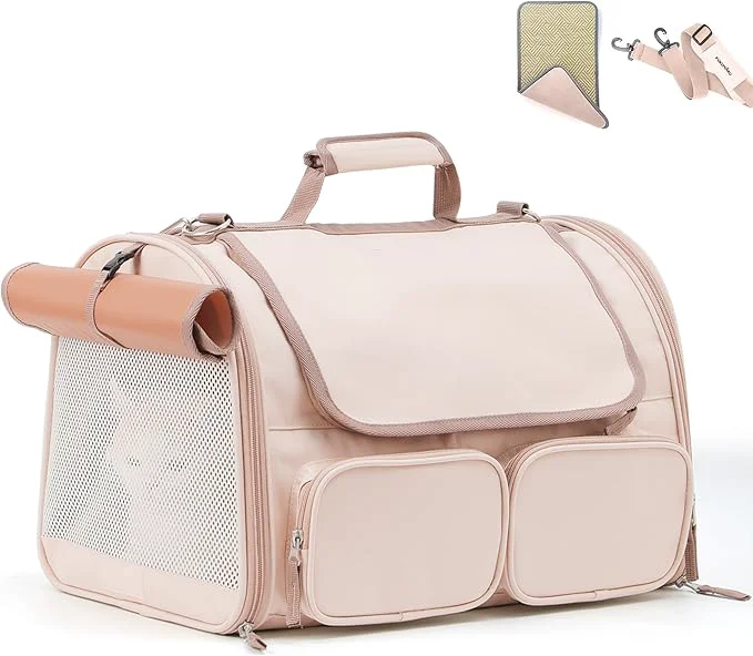 Authentic FUKUMARU Cat Carrier 4 Mesh Windows Small Dog Carrier 4 Storage Pockets Cat Premium
