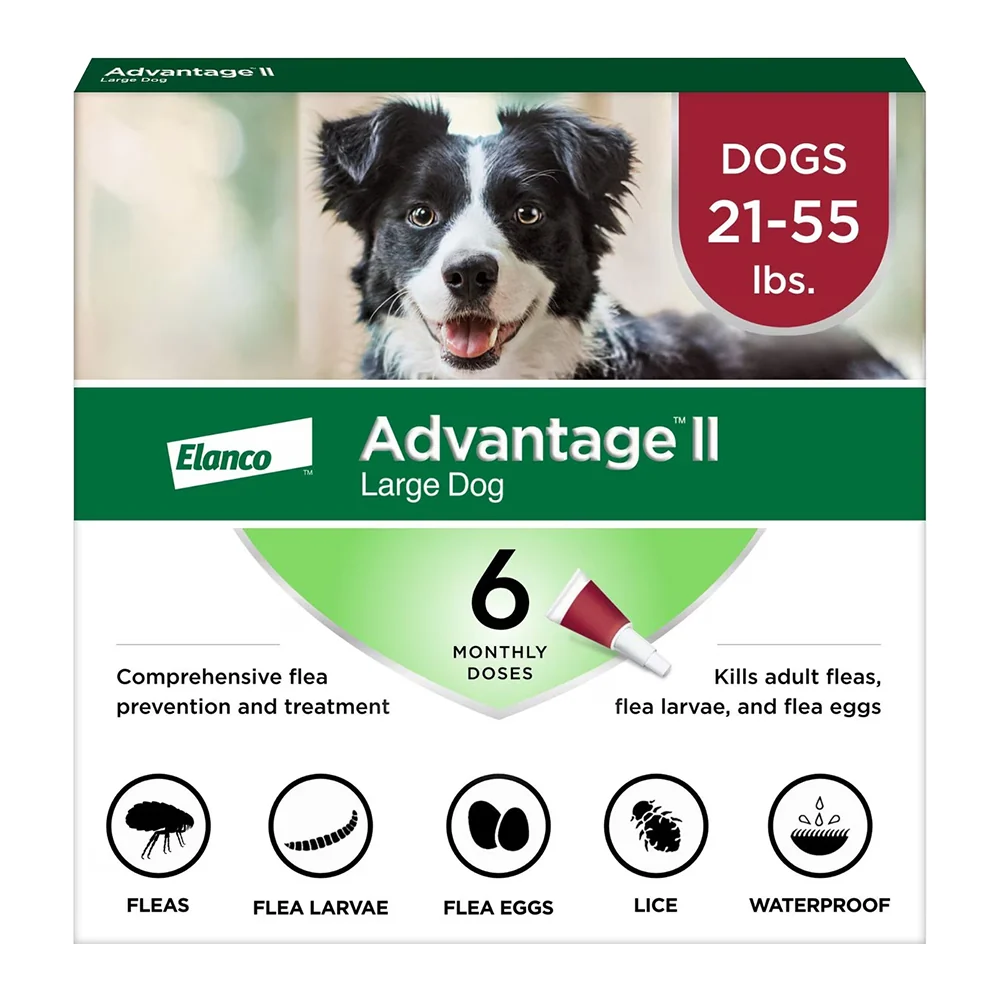 Carefully Designed Elanco Advantage II 6-Month Supply Topical Flea Treatment Prevention for Large Dogs 21-55 lbs Top-Quality