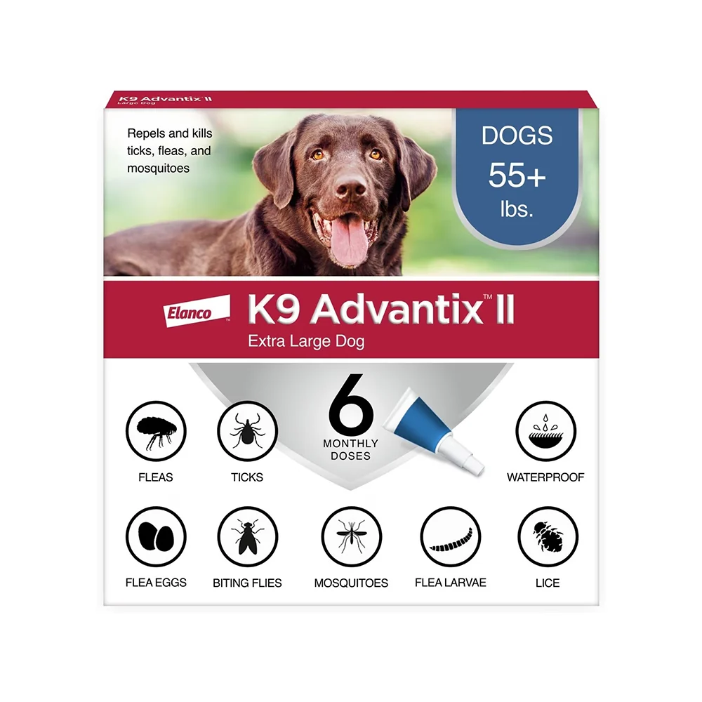 Casual Elanco K9 Advantix II 6-Month Supply Topical Flea Tick Mosquito Treatment Prevention for Extra Large Dogs Over 55 lbs High-Grade